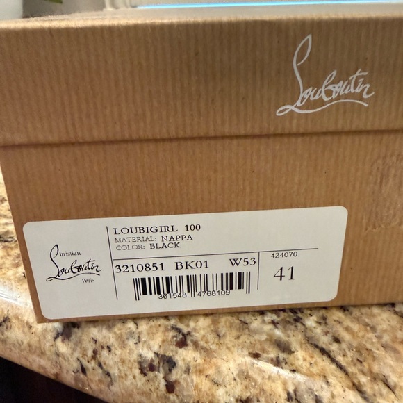 Christian Louboutin LoubiGirl 100 Black Leather Heels Size 41 - Picture 13 of 13